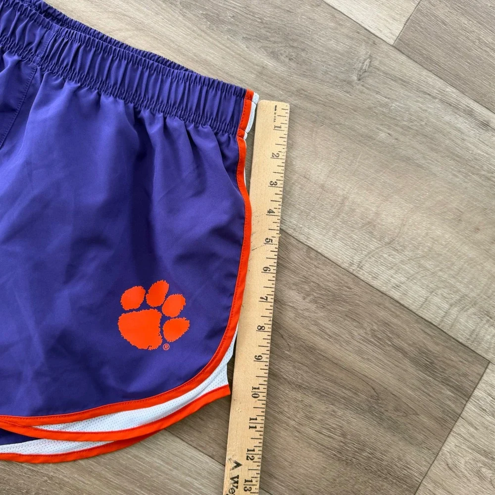Nike Clemson Tigers Women Purple Orange Tempo Running Shorts NCAA Size Medium